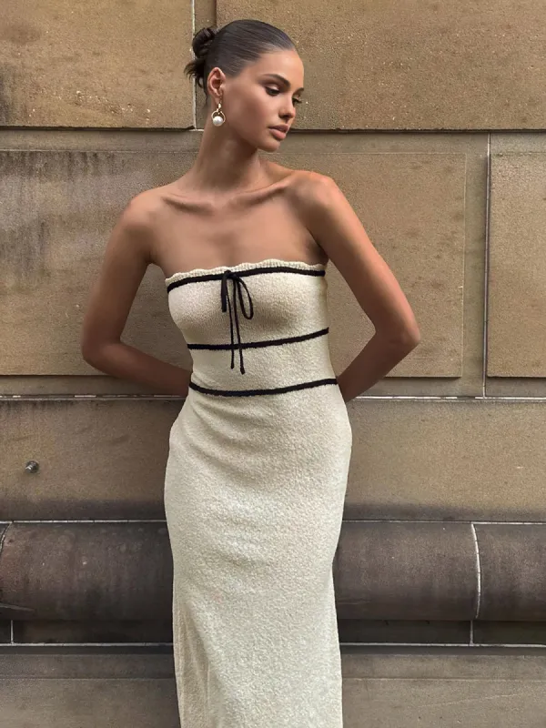 Knotted Tube Midi Sweater Dress sold by COMMENSE