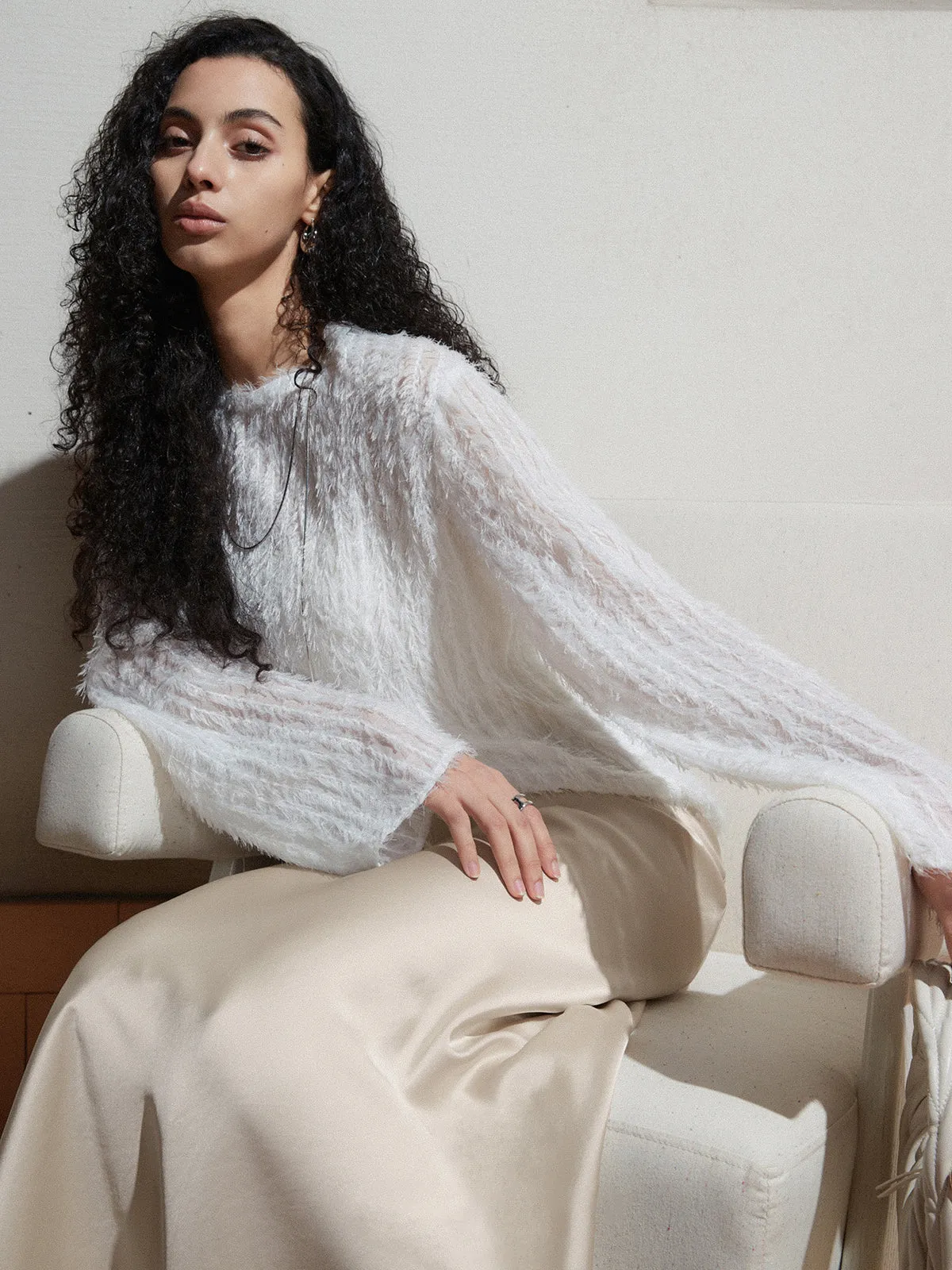 Effortlessly Split Long Sleeve Blouse sold by COMMENSE product image thumbnail 5