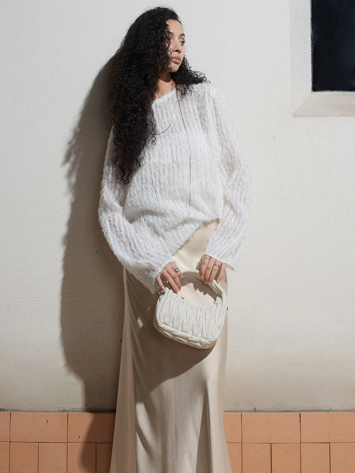 Effortlessly Split Long Sleeve Blouse sold by COMMENSE product image thumbnail 2