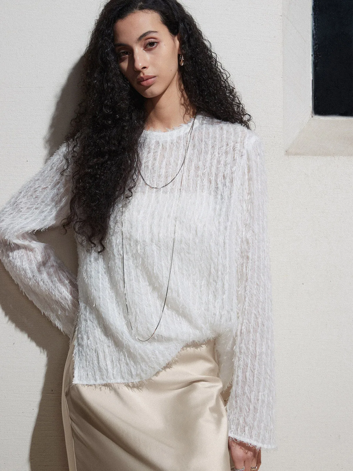 Effortlessly Split Long Sleeve Blouse sold by COMMENSE product image thumbnail 4