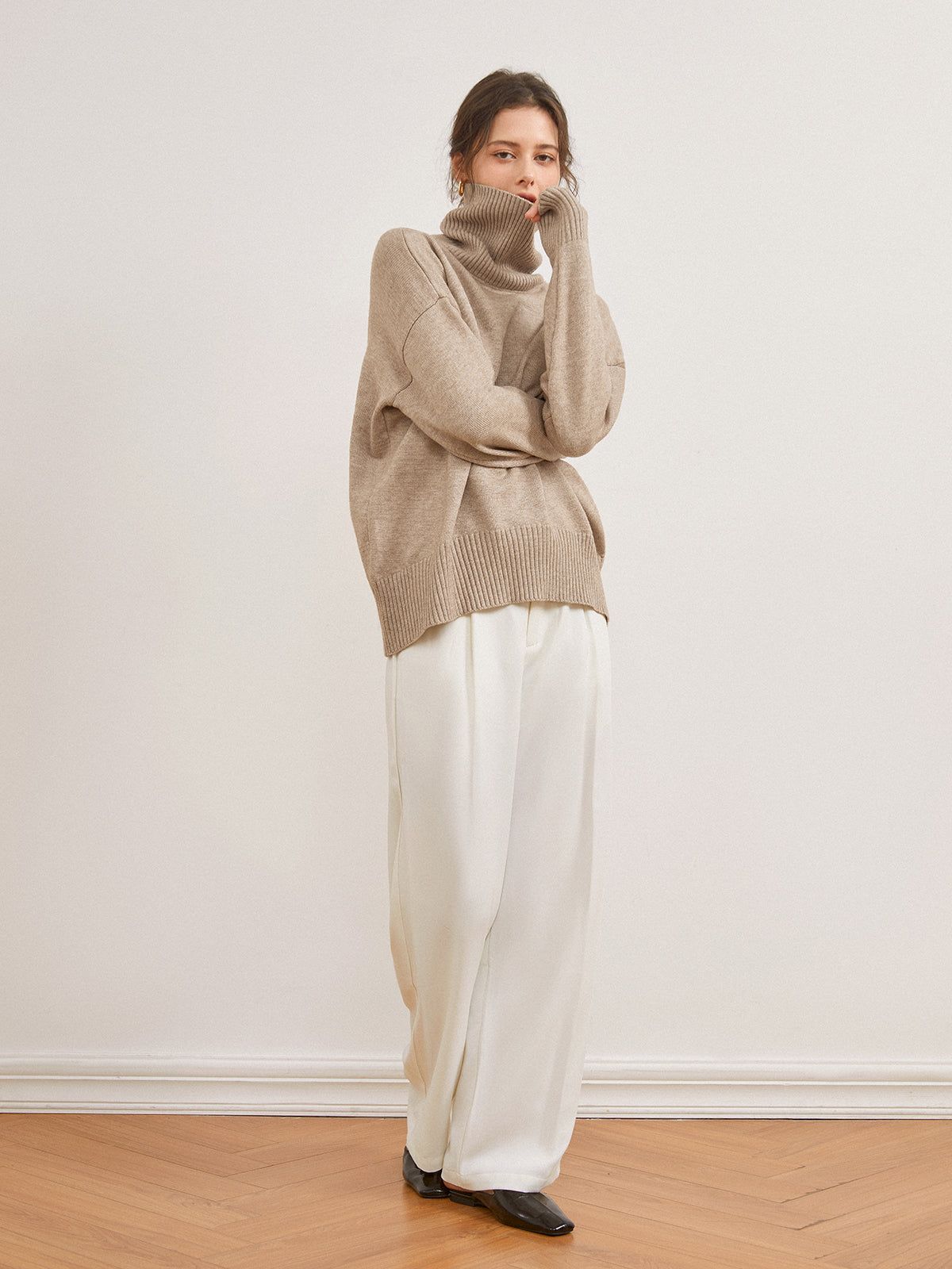 Plain Turtleneck Sweater sold by COMMENSE product image thumbnail 3