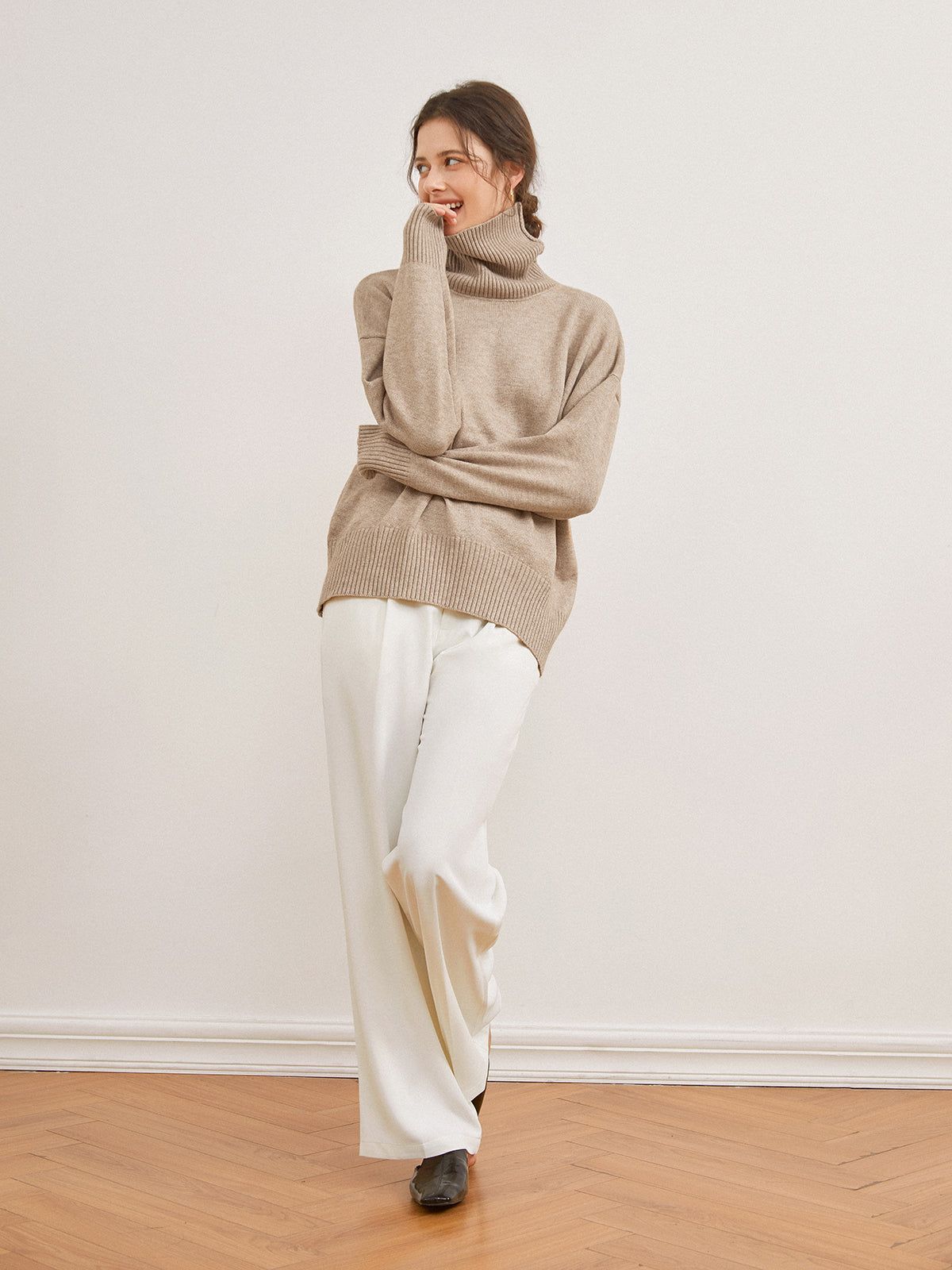 Plain Turtleneck Sweater sold by COMMENSE product image thumbnail 4