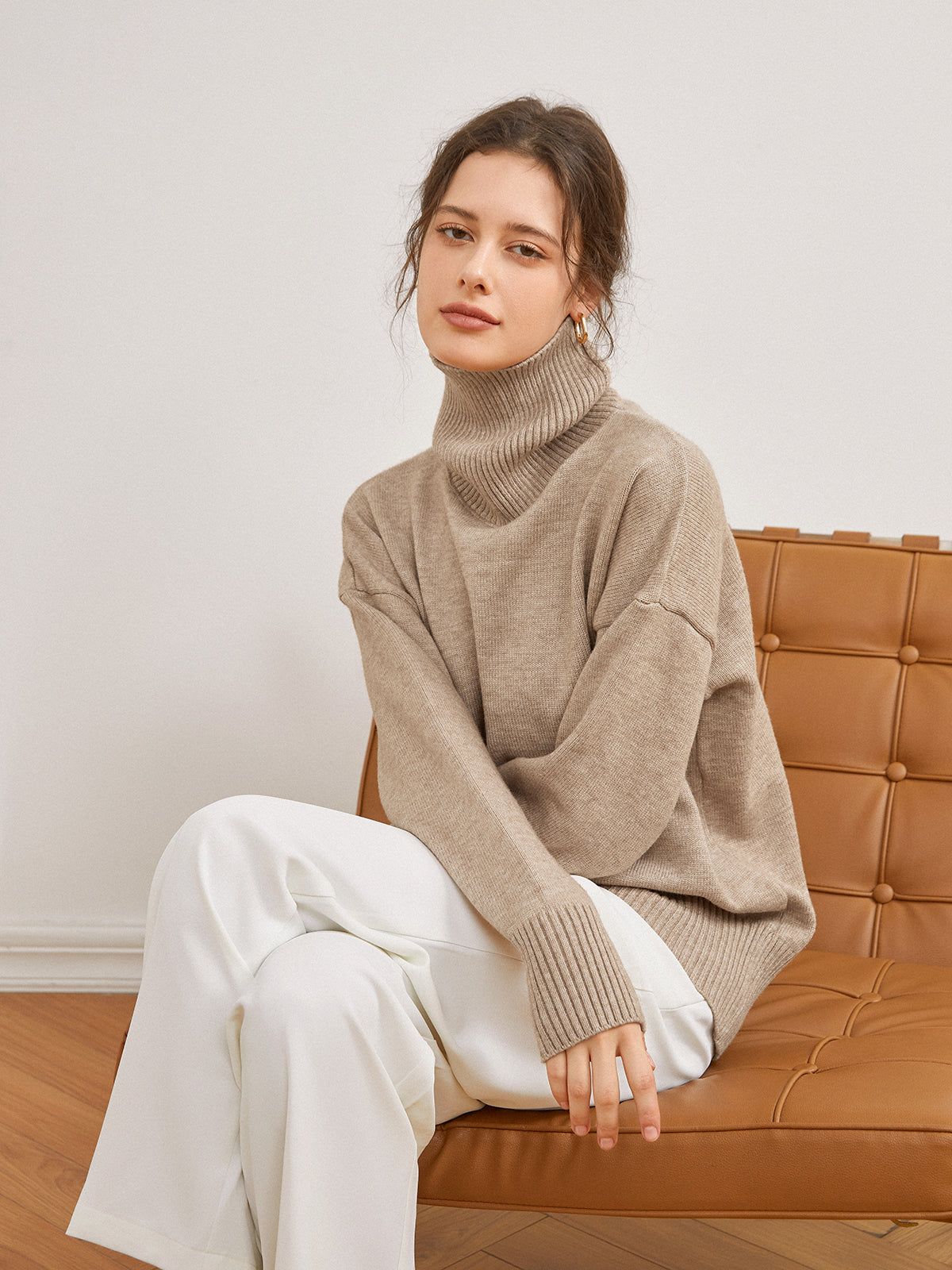 Plain Turtleneck Sweater sold by COMMENSE product image thumbnail 5