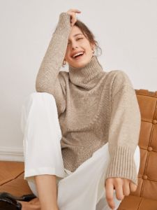 Plain Turtleneck Sweater sold by COMMENSE