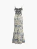 Floral Backless Lace-Up Long Dress sold by COMMENSE