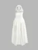 Halter Backless Zipper Low Cut Dress sold by COMMENSE