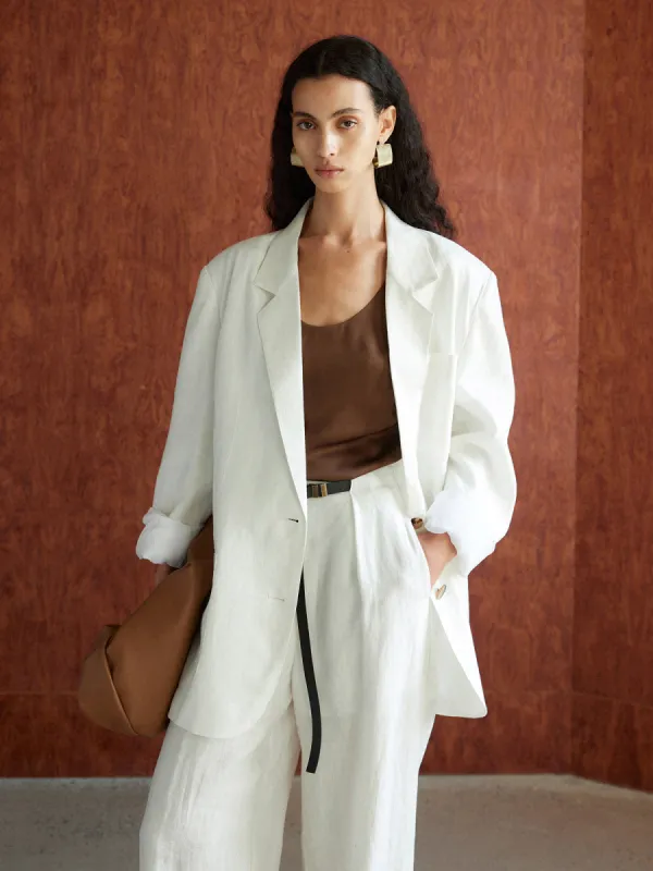 Cotton & Linen Oversized Blazer sold by COMMENSE