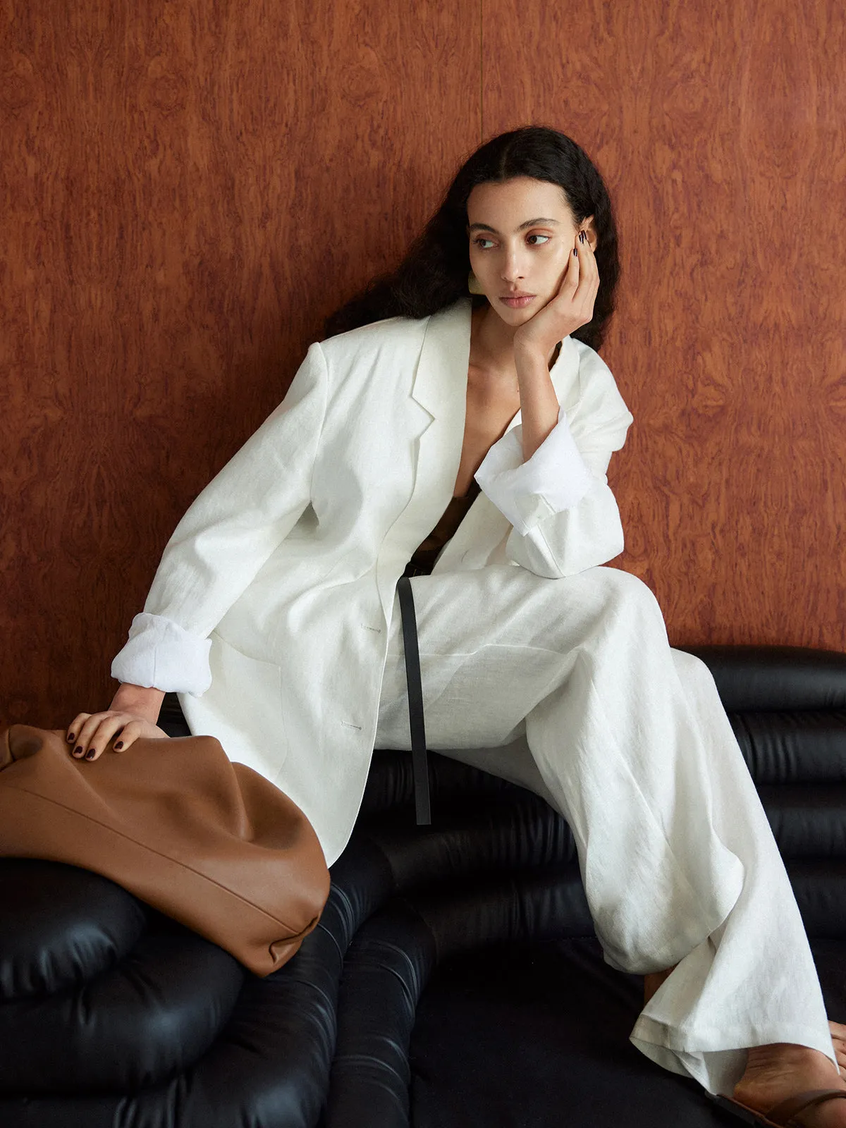 Cotton & Linen Oversized Blazer sold by COMMENSE product image thumbnail 2