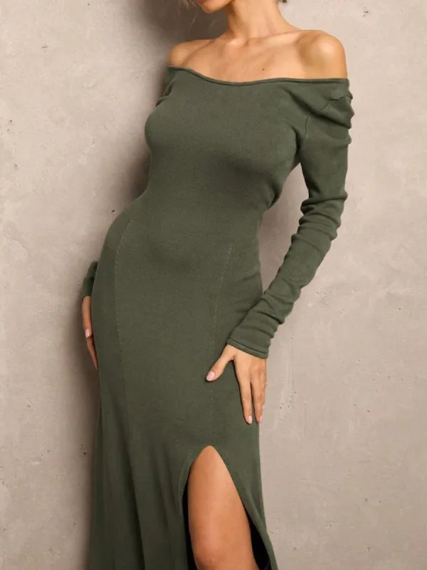 Leisure Long Sleeve Midi Dress sold by COMMENSE