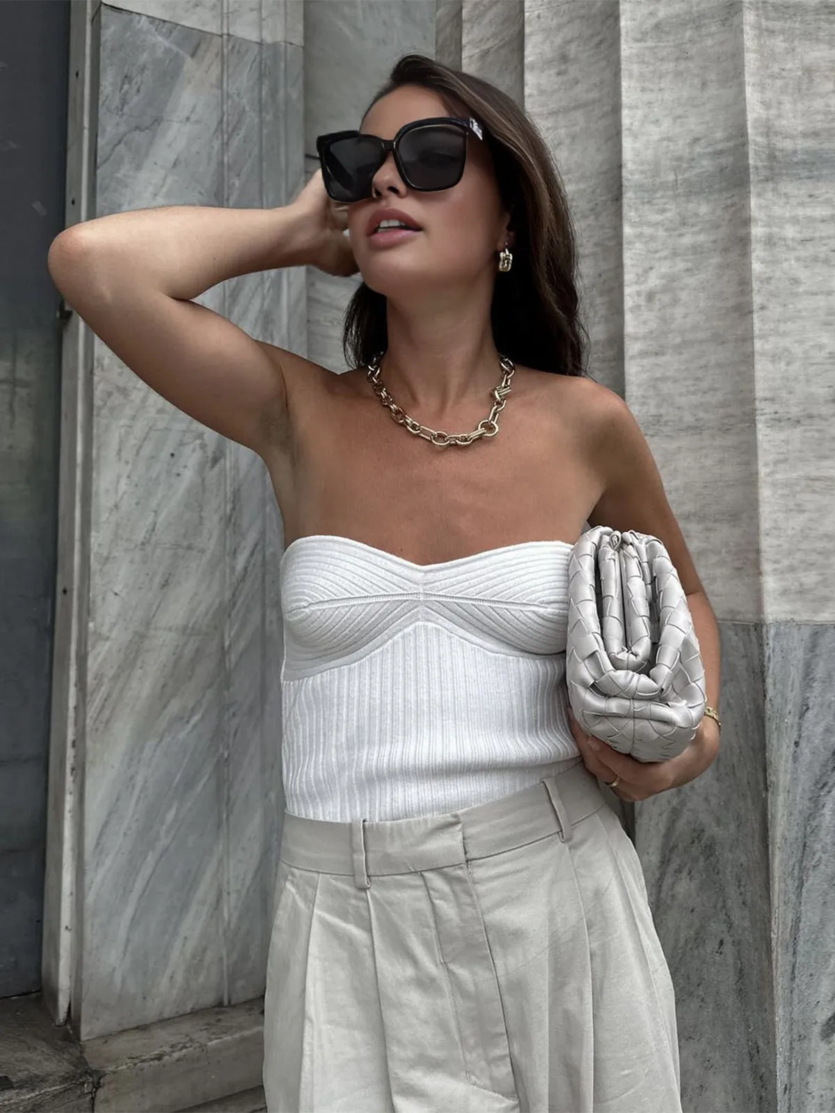 Solid Ribbed Tube Top sold by COMMENSE product image thumbnail 3