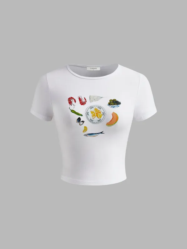 Pure Cotton Food Printed T-Shirt sold by COMMENSE