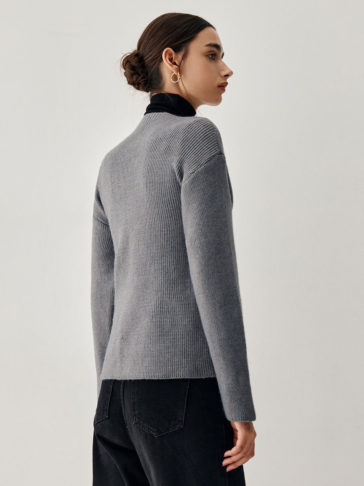 Tie Front Wrap Sweater sold by COMMENSE product image thumbnail 4