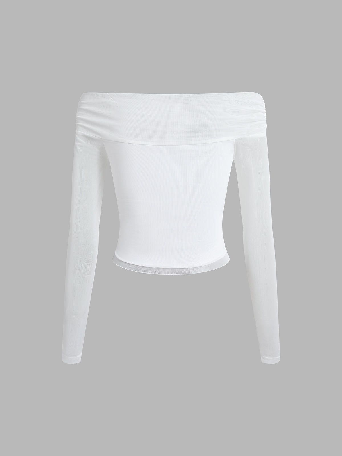 Snowflake Off Shoulder Mesh Long Sleeve Shirt sold by COMMENSE product image thumbnail 3