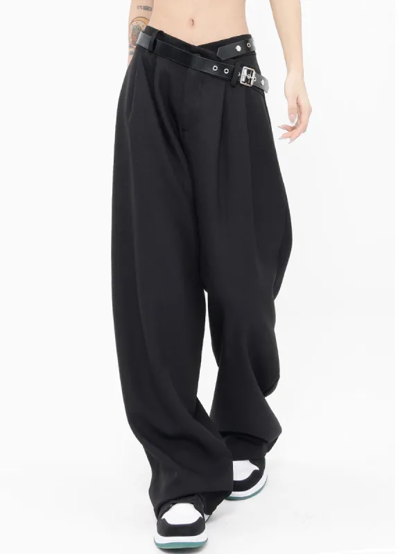 Street Belted Wide Leg Pants sold by COMMENSE