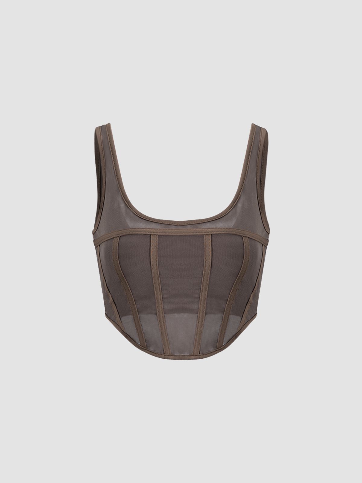 Kew Mocha Corset Top sold by COMMENSE