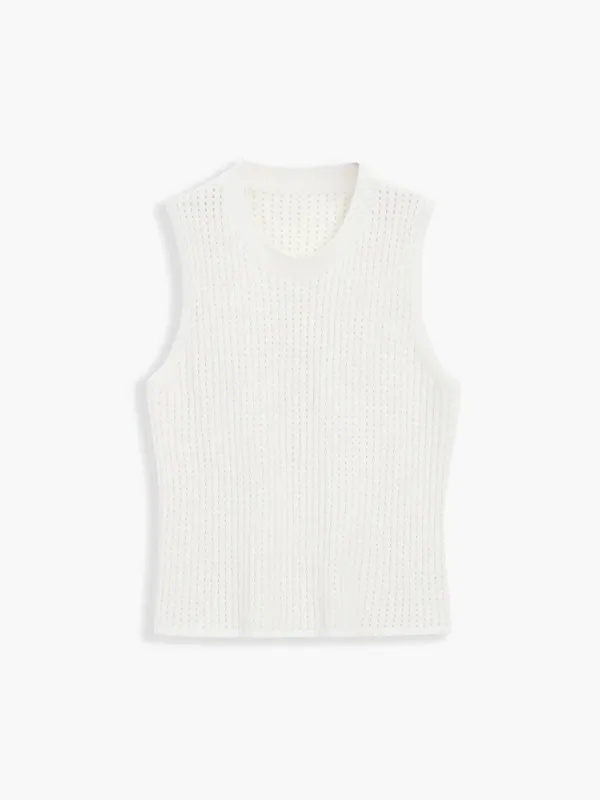 Eyelet Knit Tank Top sold by COMMENSE
