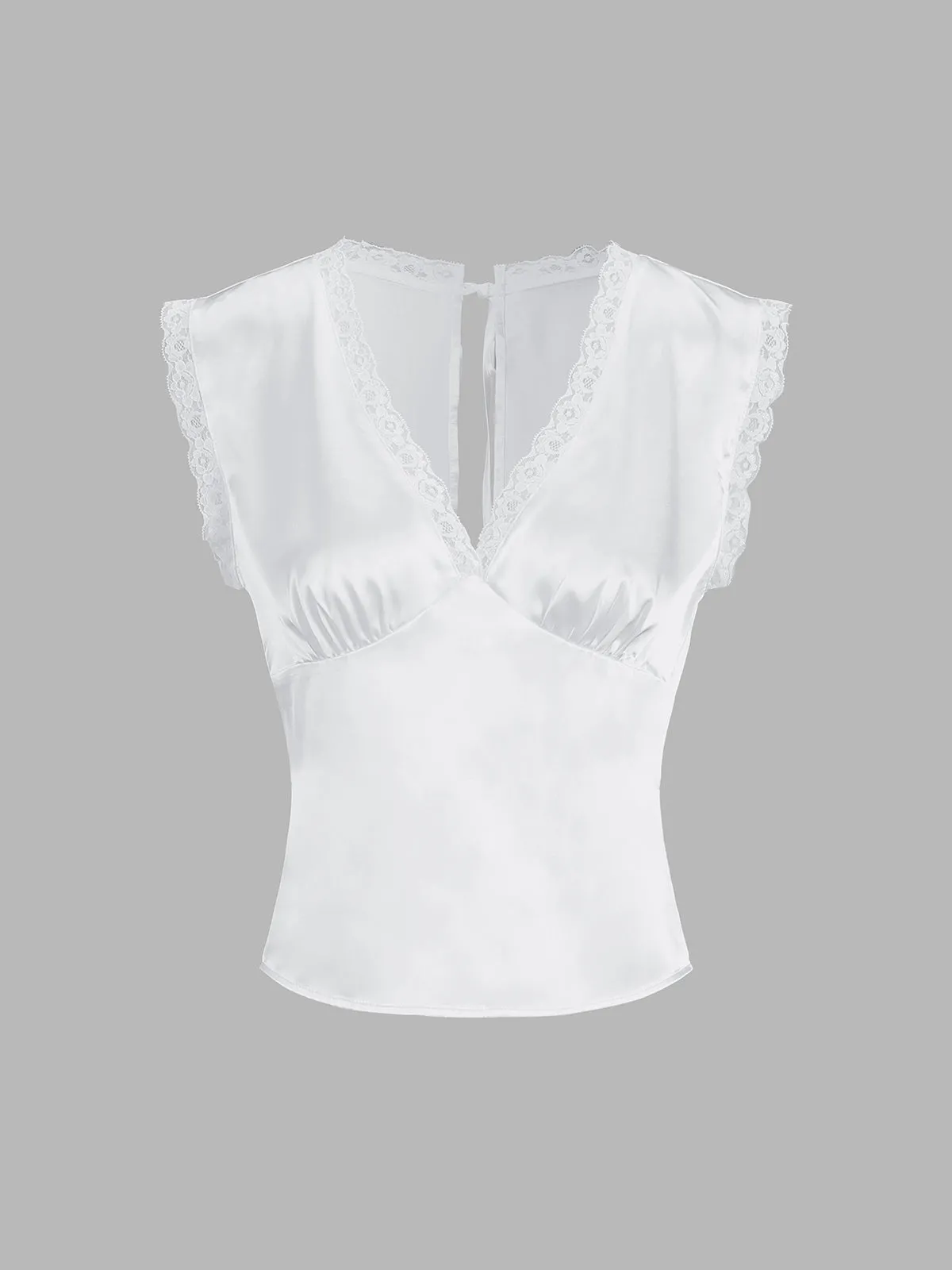 Lace Trim Satin Skirt Set sold by COMMENSE product image thumbnail 3