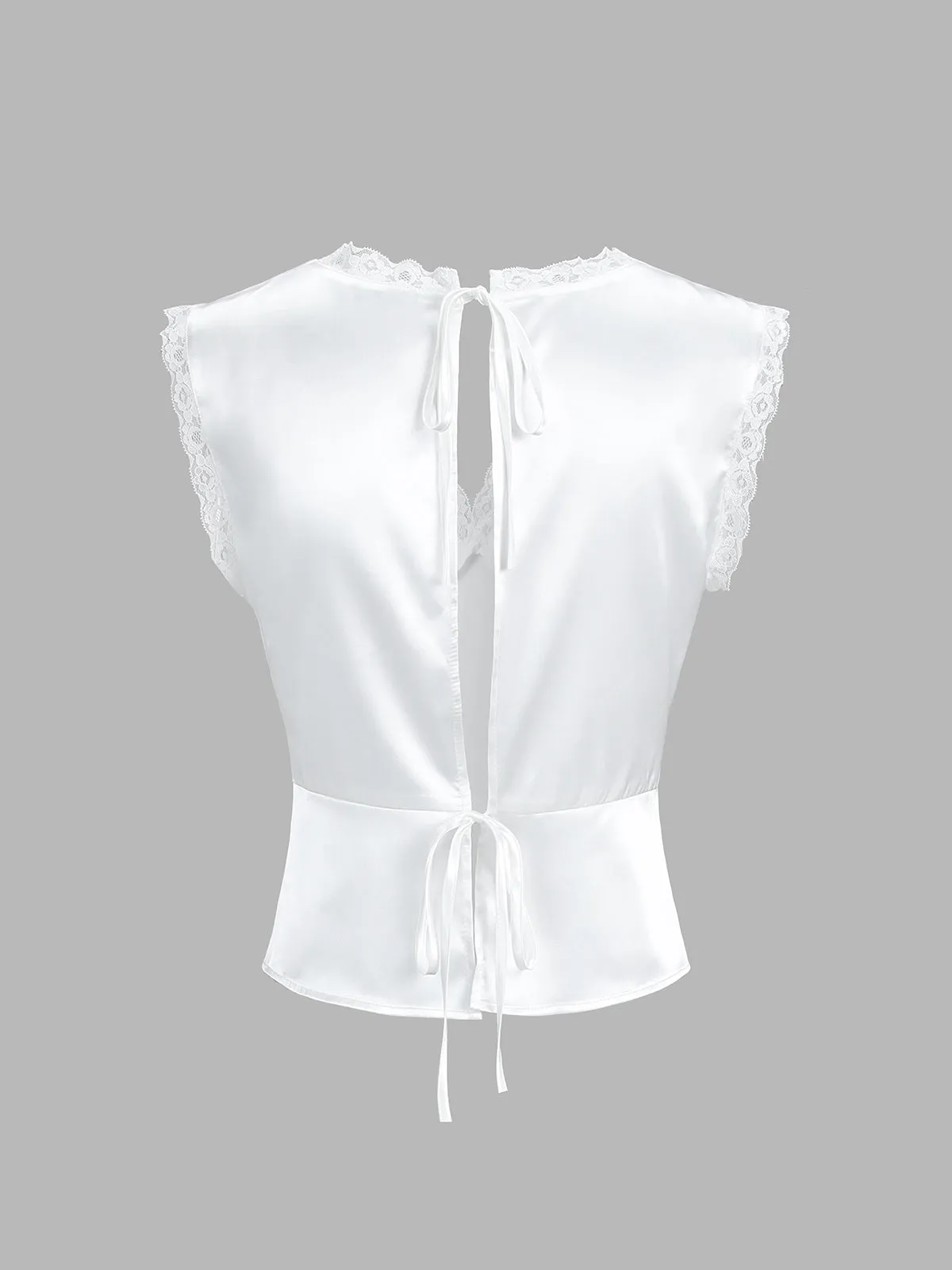 Lace Trim Satin Skirt Set sold by COMMENSE product image thumbnail 4