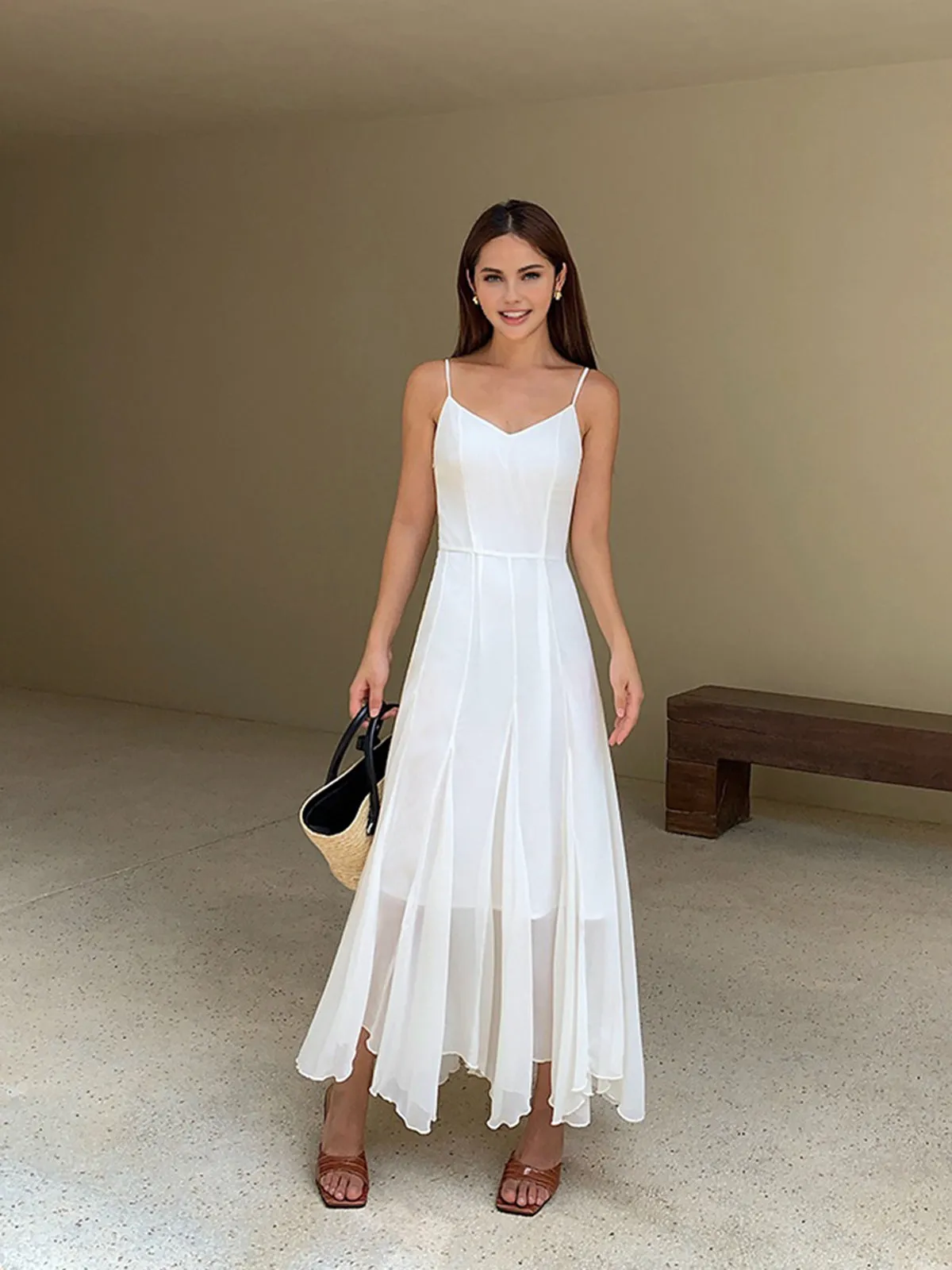 V-Neck Sleeveless Cami Dress sold by COMMENSE product image thumbnail 4