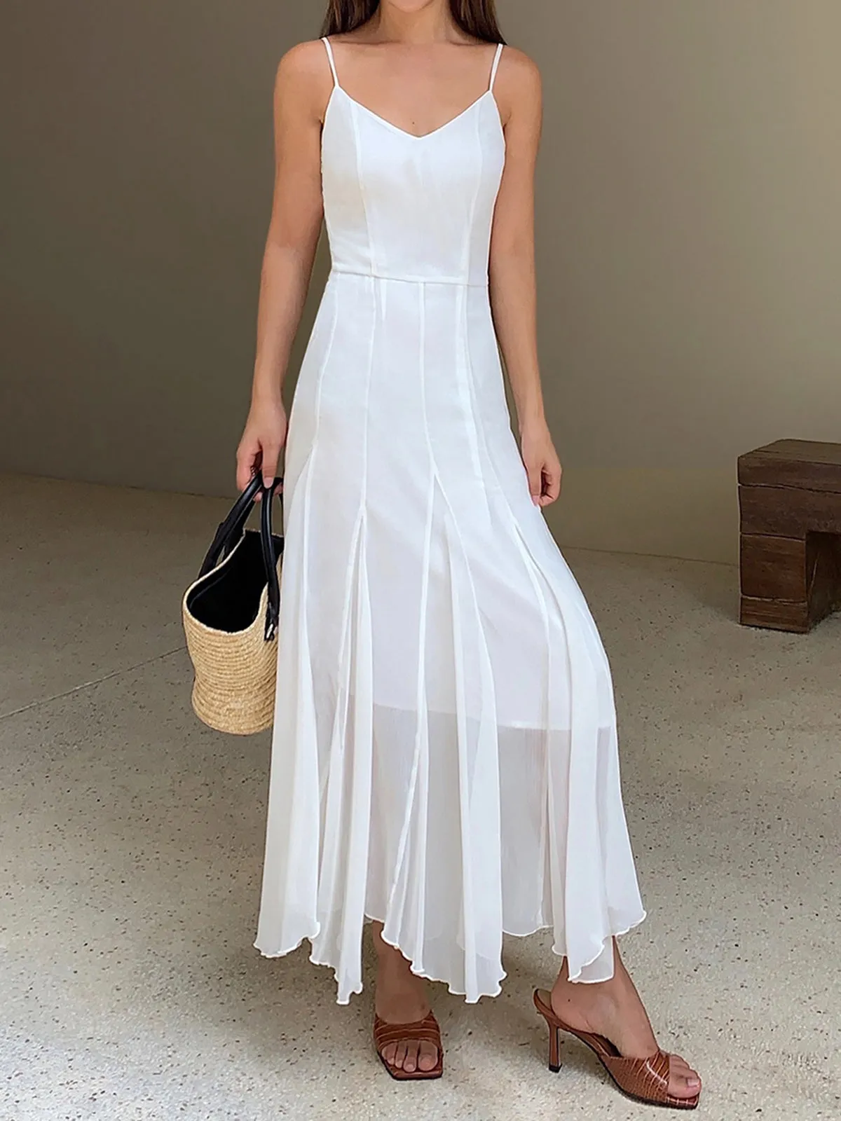 V-Neck Sleeveless Cami Dress sold by COMMENSE product image thumbnail 3