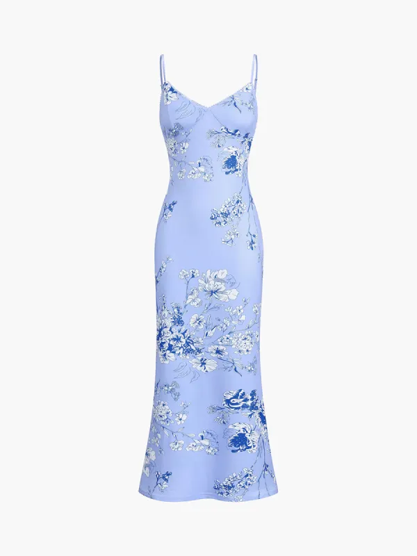 Floral Print Cami Long Dress sold by COMMENSE