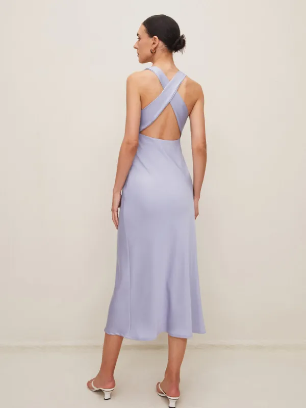 Crisscross Sleeveless V Neck Midi Dress sold by COMMENSE