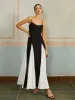 Color Block Spaghetti Strap Long Dress sold by COMMENSE