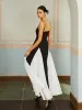 Color Block Spaghetti Strap Long Dress sold by COMMENSE