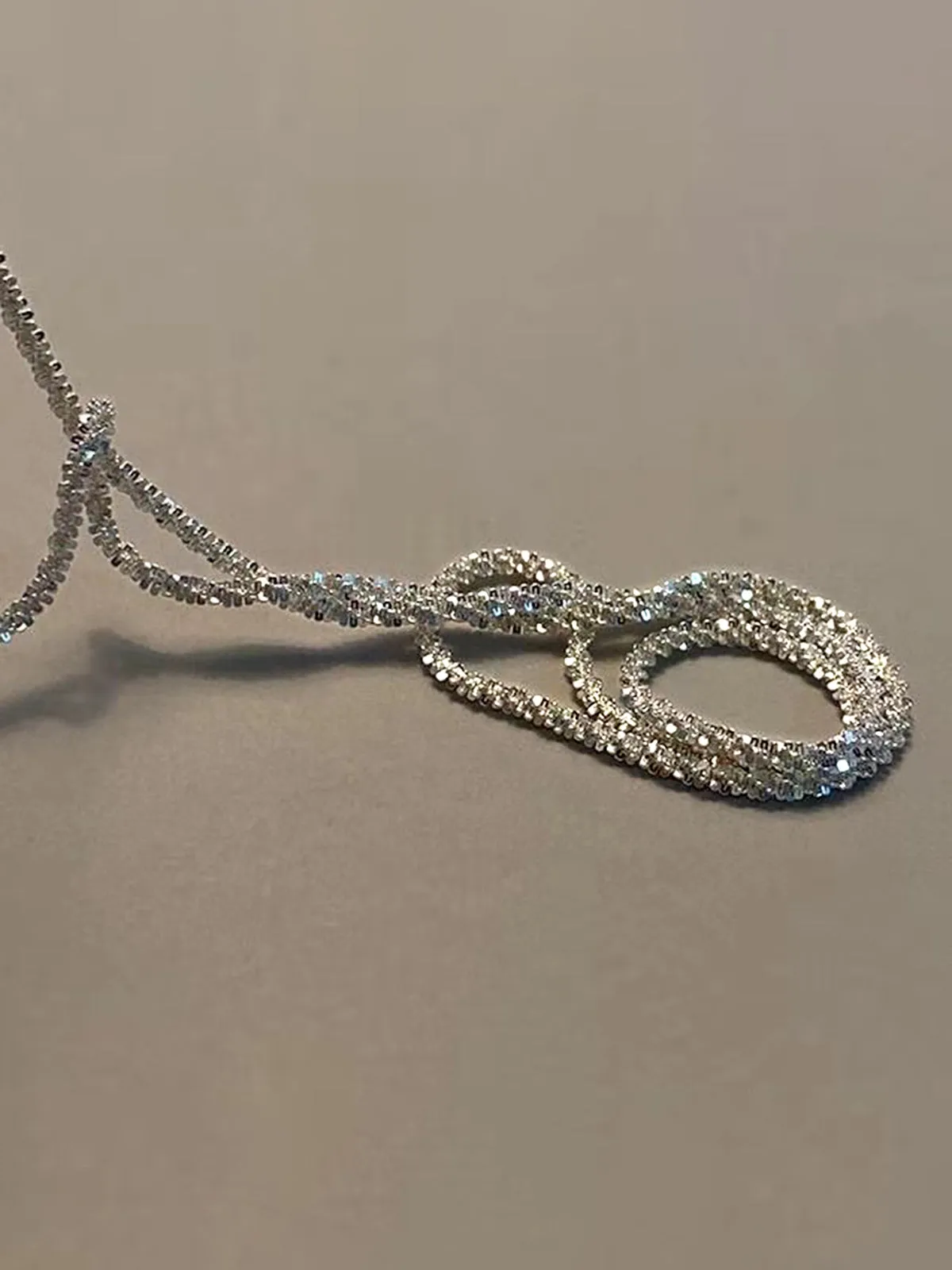 Rhinestone Decor Silver Plated Necklace sold by COMMENSE product image thumbnail 2
