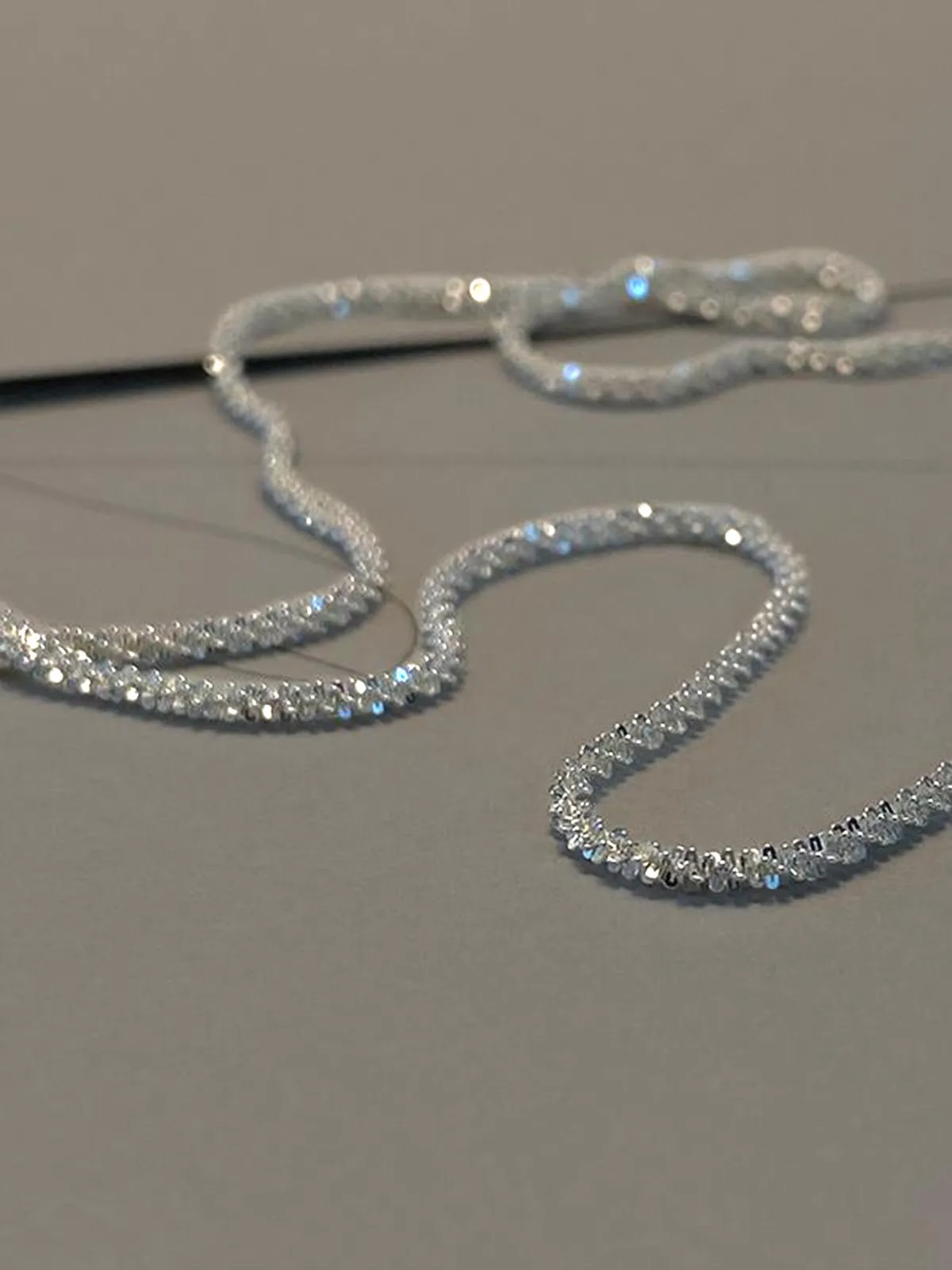Rhinestone Decor Silver Plated Necklace sold by COMMENSE product image thumbnail 3