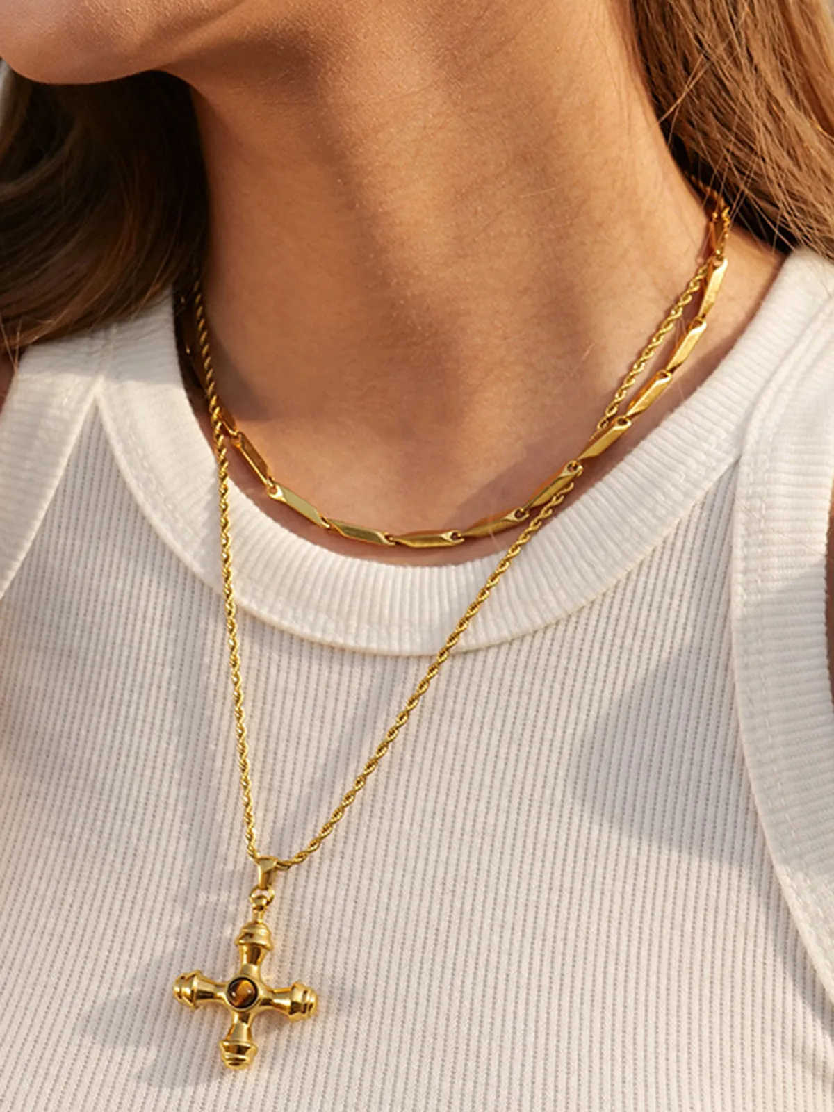 Stainless Steel Cross Necklace sold by COMMENSE product image thumbnail 3