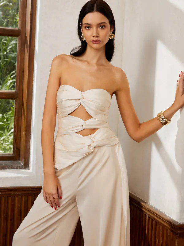 Bow Tie Back Strapless Top sold by COMMENSE