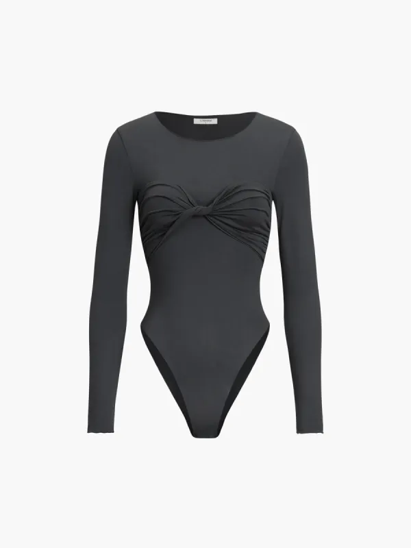 Twisted Long Sleeve Crew Neck Bodysuit sold by COMMENSE
