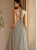 Stripe Backless Pockets Dress sold by COMMENSE