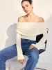 Off Shoulder Plain Knit Top sold by COMMENSE