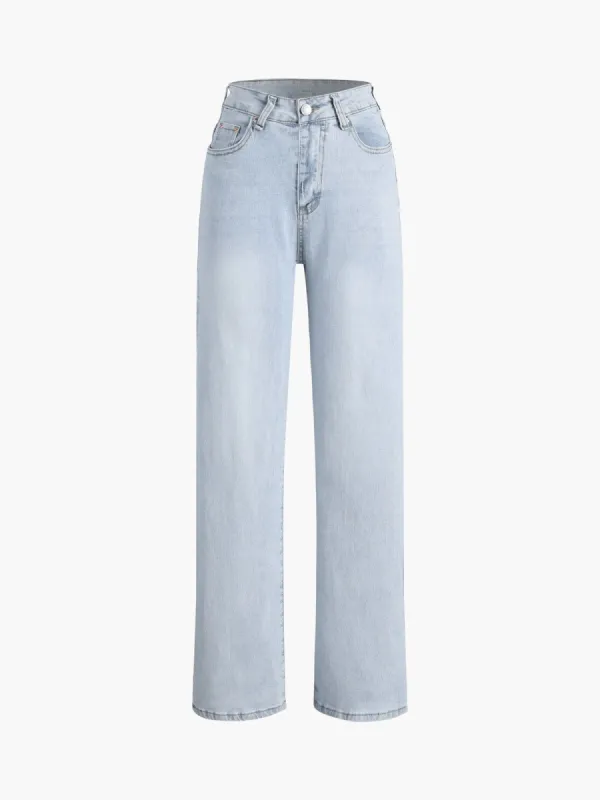 Boho Denim Straight Leg Jeans sold by COMMENSE