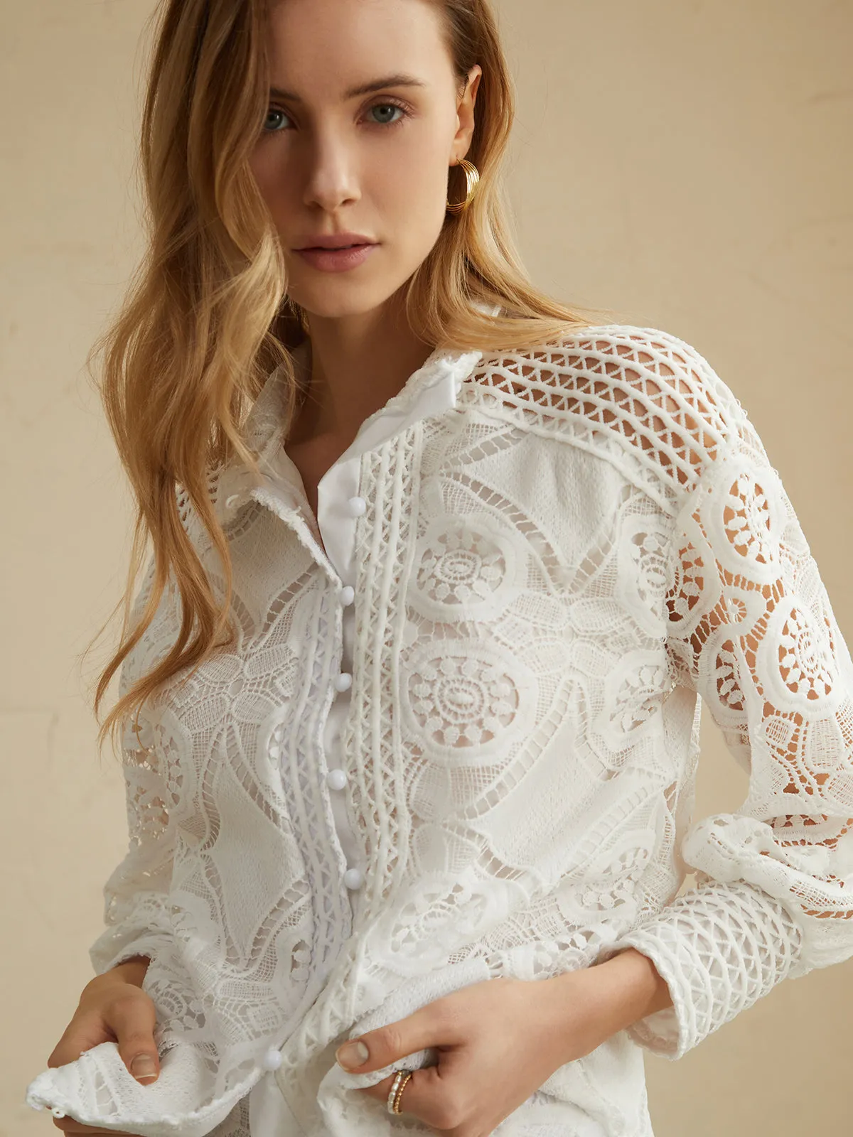 Lace Overlay Two Piece Shorts Set sold by COMMENSE product image thumbnail 2