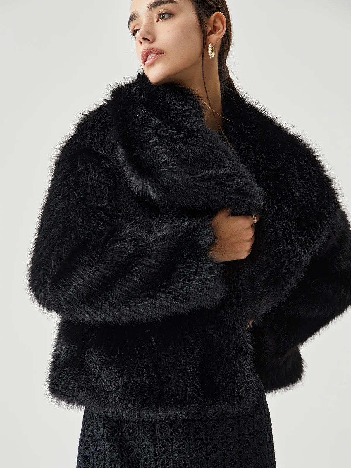 Elegant Fuzzy Faux Fur Coat sold by COMMENSE product image thumbnail 5