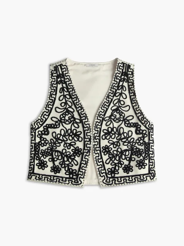 Embroidery Texture Vest sold by COMMENSE