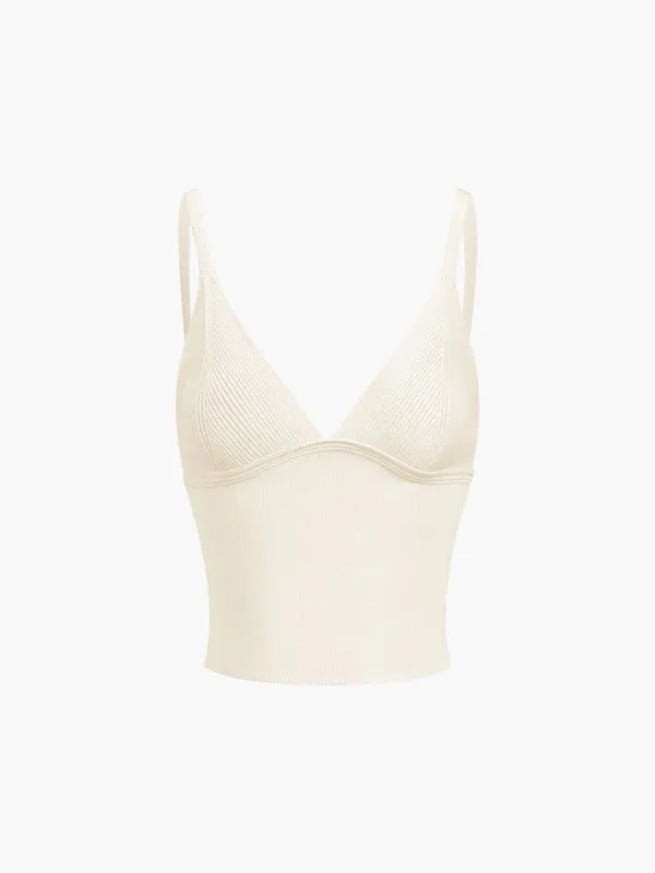 Creamy Latte Rib Cami Top made by COMMENSE