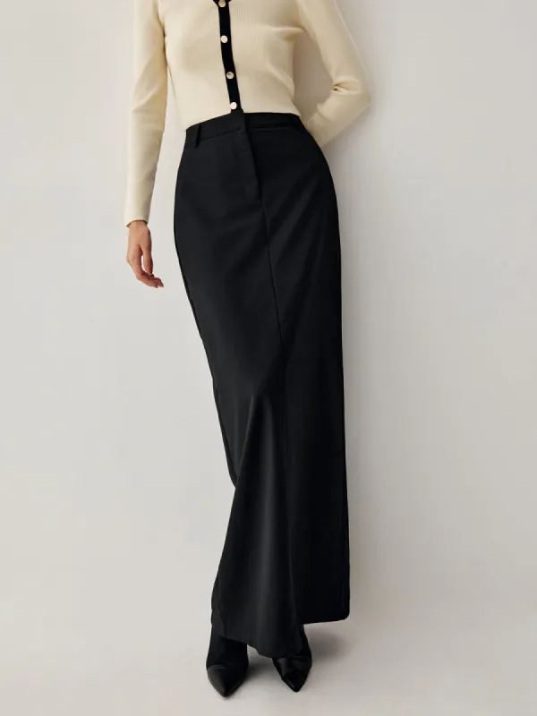 Double Pockets High Waist Maxi Skirt sold by COMMENSE