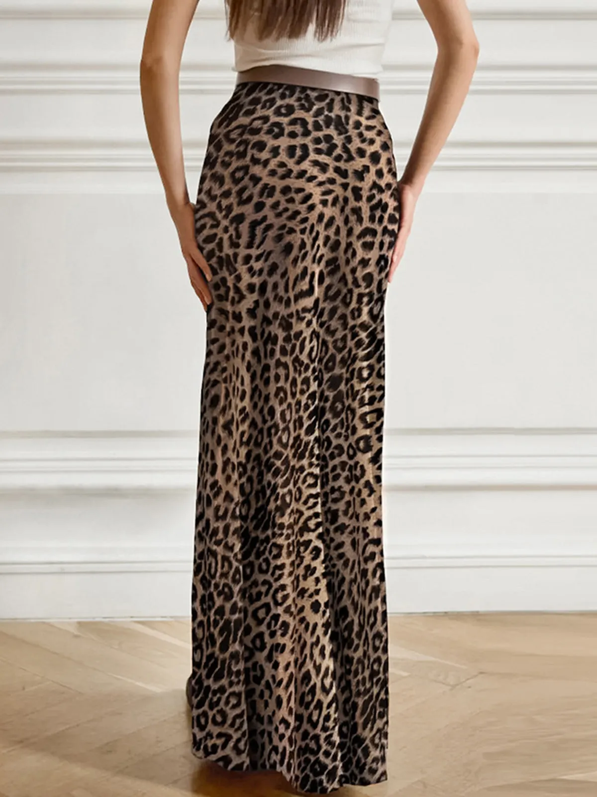 Leopard Print Maxi Skirt sold by COMMENSE product image thumbnail 3