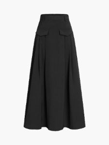Zip Up A-Line Maxi Skirt sold by COMMENSE