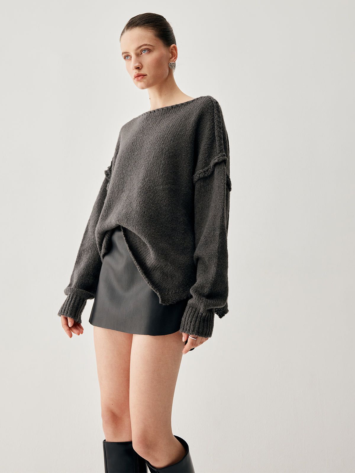 Cable Knit Slit Sweater sold by COMMENSE product image thumbnail 3