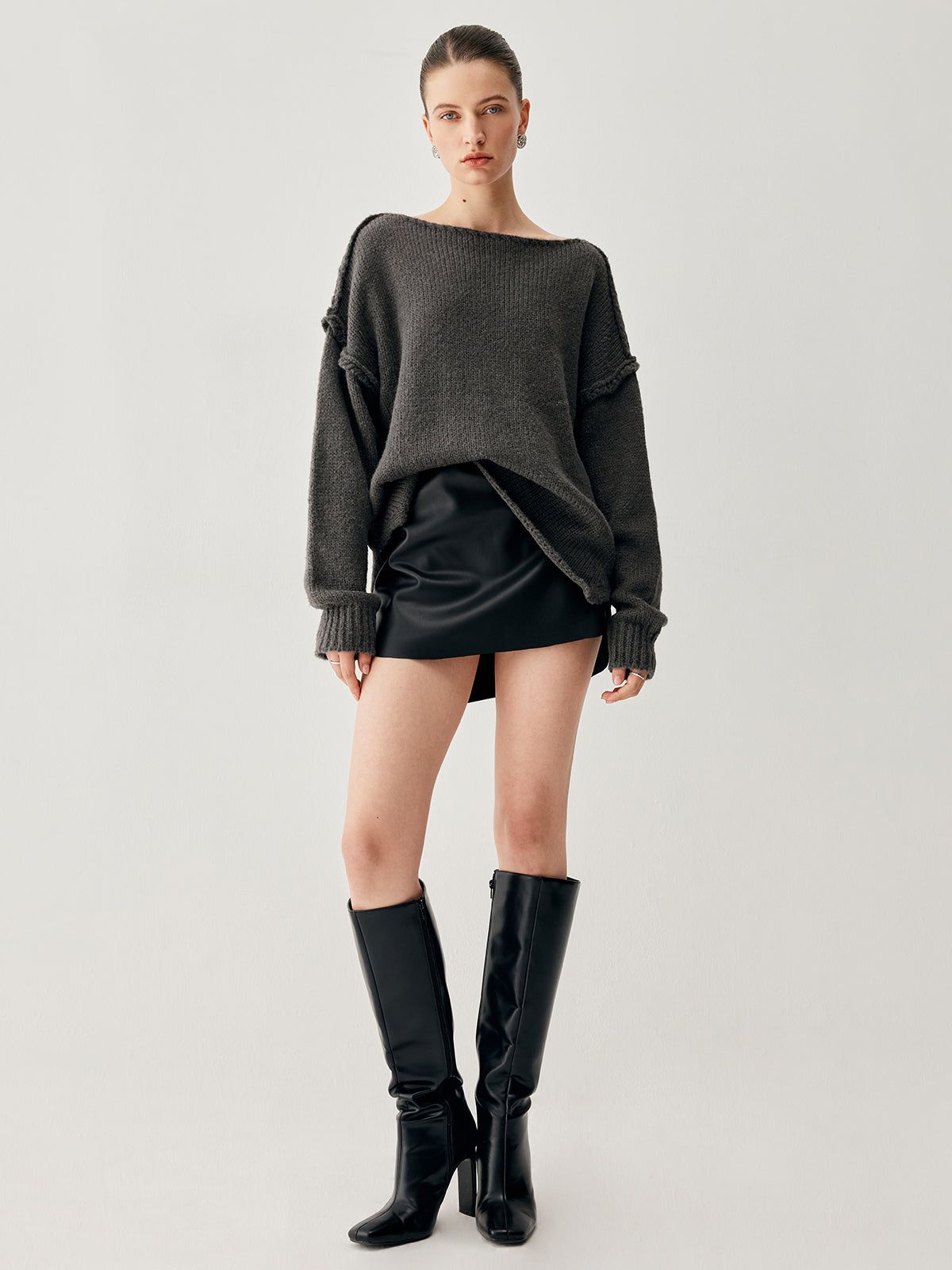 Cable Knit Slit Sweater sold by COMMENSE product image thumbnail 4