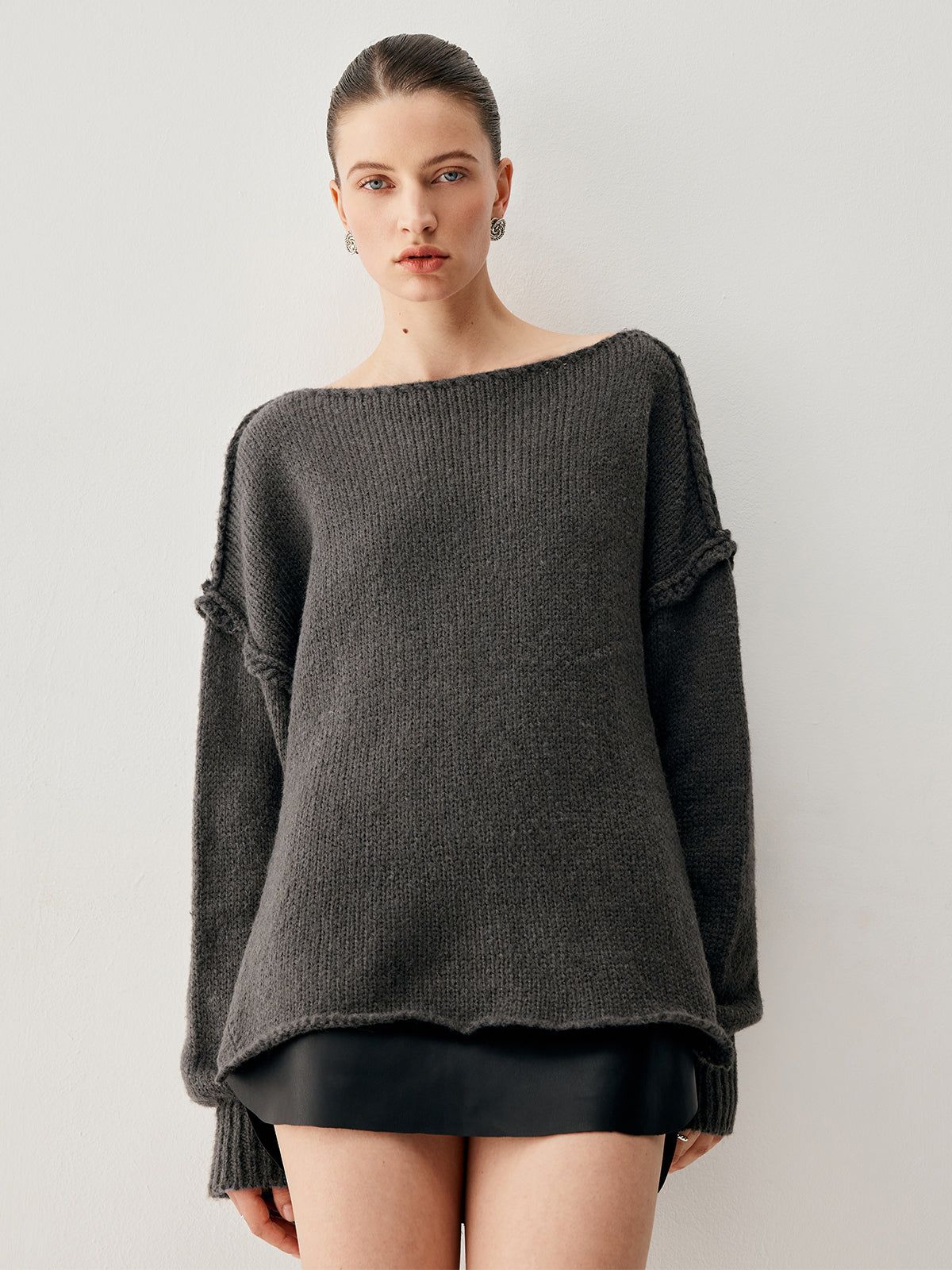 Cable Knit Slit Sweater sold by COMMENSE product image thumbnail 2