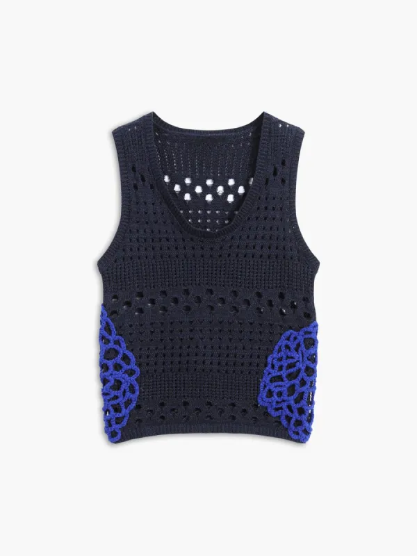 Lakeside Crochet Crop Top sold by COMMENSE