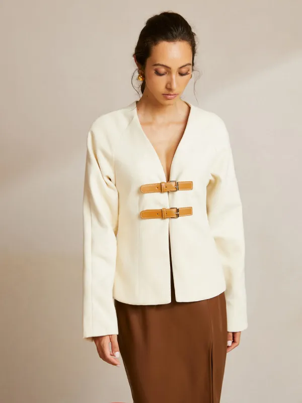 Plain Buckle Design Piping Jacket sold by COMMENSE