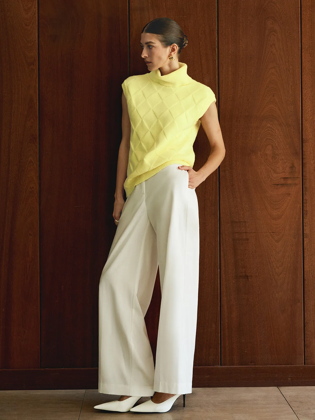 Turtleneck Diamond Sweater Vest sold by COMMENSE product image thumbnail 2