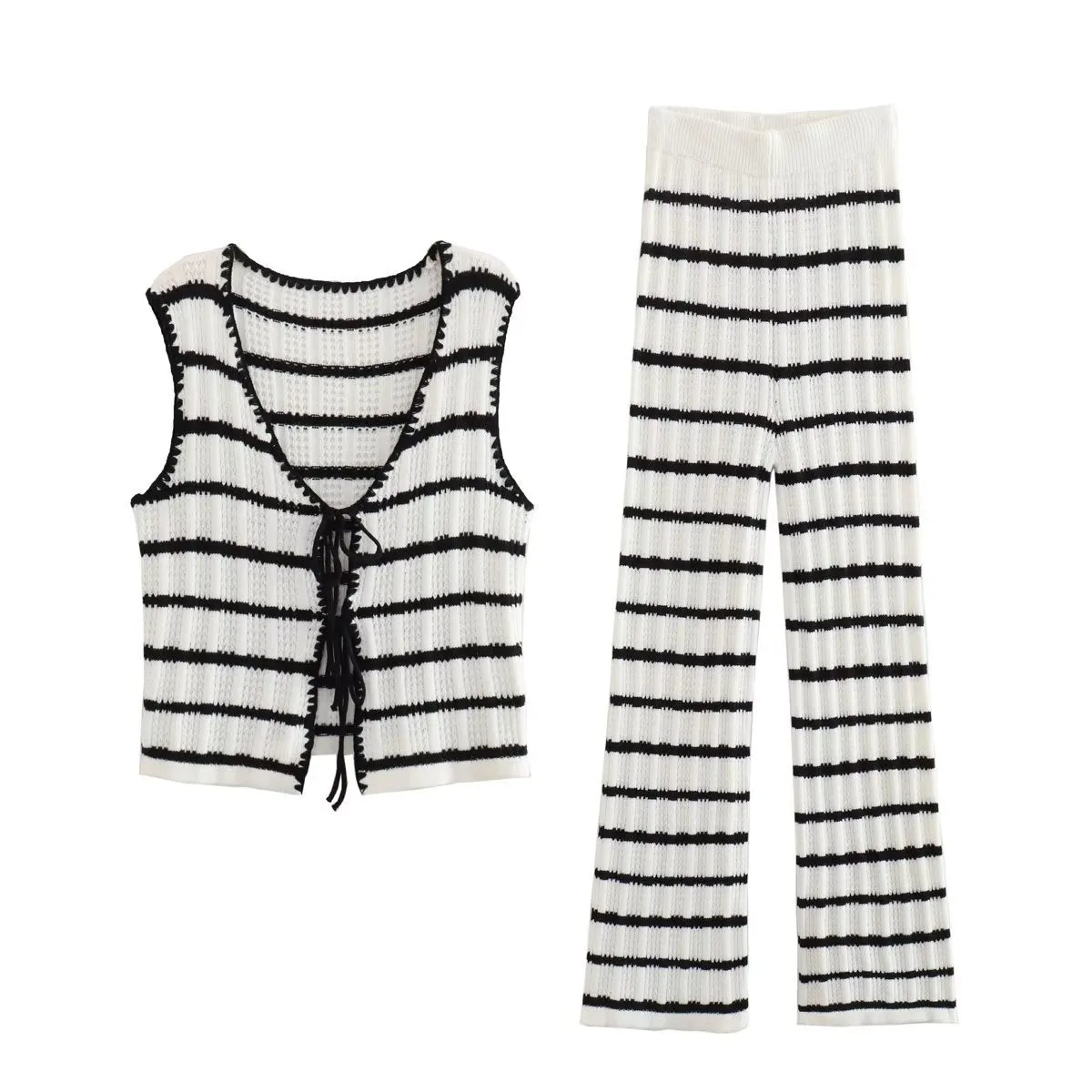 Striped Knotted Sweater Set sold by COMMENSE product image thumbnail 5